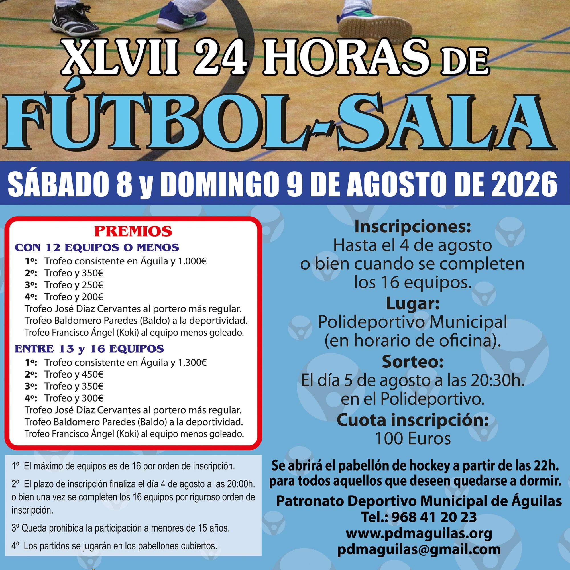 INSCRIPCIONES 24 HORAS FÚTBOL SALA